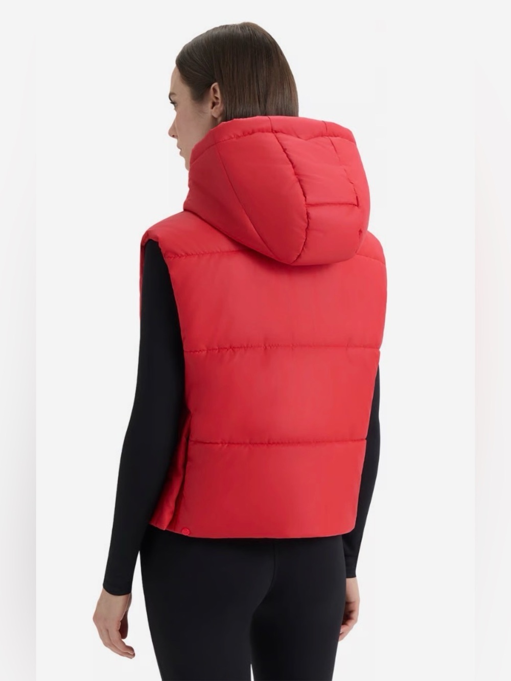 Hunter Red Quilted Hooded Puffer Vest - Picture 4 of 11